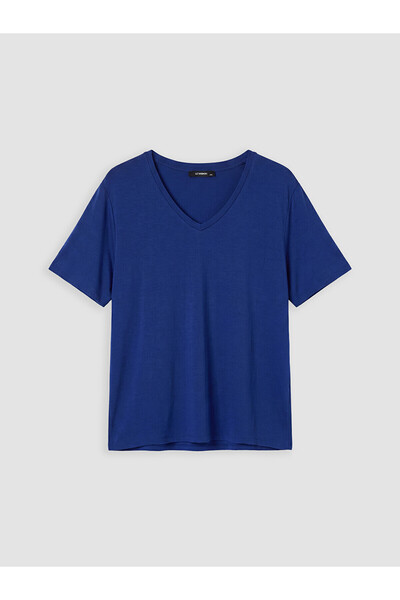 LC Waikiki Nevavm Big Size with Difference Women's V-Neck T-Shirt