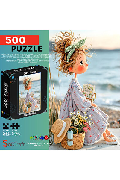 Soi Craft 500 Parça Puzzle Denize Karşı Bir Kitap #6508