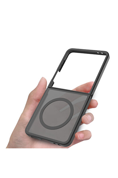 UnDePlus Galaxy Z Flip 7 Kılıf M-Safe Şarj Özellikli Kamera Koruma Çerçeveli Lunex Kapak
