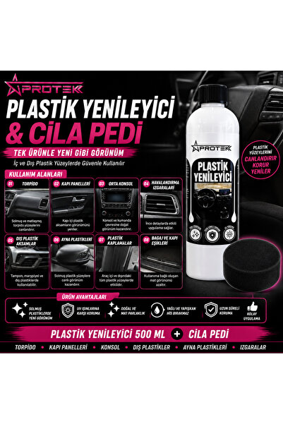 PROTEK Plastik Yenileyici + Cila Pedi