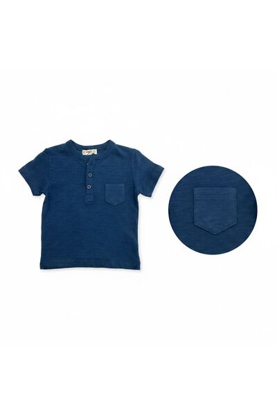 BOBBY JR KİDSWEAR Baby Boy Organic Crewneck Buttoned T-Shirt