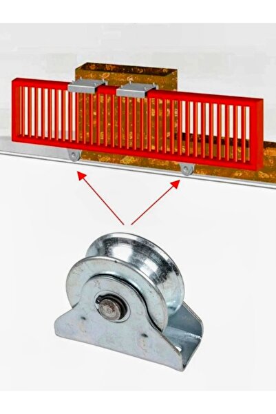 MARKALAR KARMASI 80mm Raylı Kapı Makarası Demir Kapı Tablalı Ray Tekeri