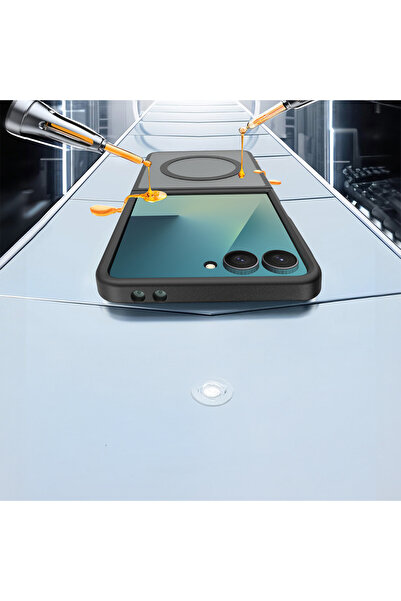 UnDePlus Galaxy Z Flip 7 Kılıf M-Safe Şarj Özellikli Kamera Koruma Çerçeveli Lunex Kapak
