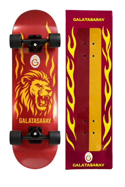 Galatasaray Lisanslı Işıklı Silikon Tekerlekli 70x20cm Sarı-Kırmızı Çocuk Kay...