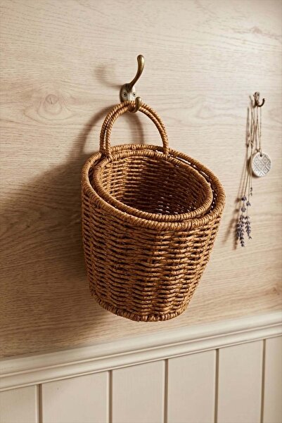 Bayev Rattan 1442 2 Sizes Hanging Basket with Handles Multi-Purpose Organizer...