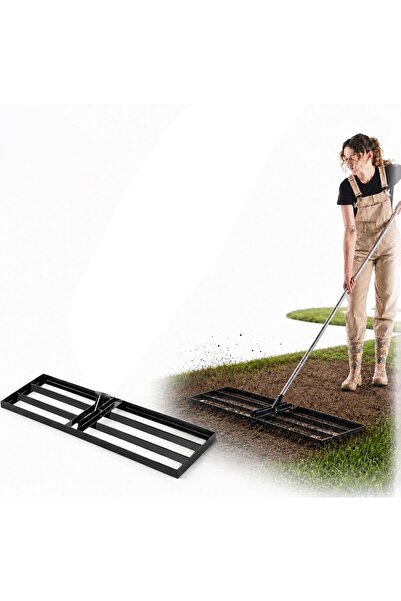 zola Nivelator gazon manual, 90 x 30.5 cm, din otel, pentru nivelare sol si n...