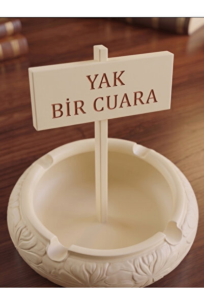 Akdiş "Yak Bir Cuara" Yazılı Komik Küllük Eğlenceli Tasarım Dekoratif Sigara ...
