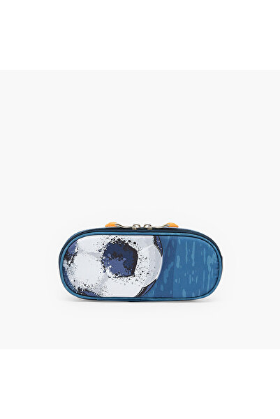 ST Right St.Right Football Print Pencil Pouch with Zip Closure