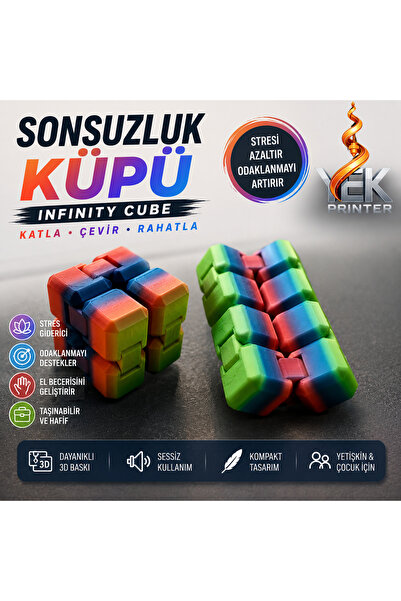 YEK Printer Sonsuzluk Küpü Infinity Cube Fidget Oyuncak – Stres Giderici Katl...