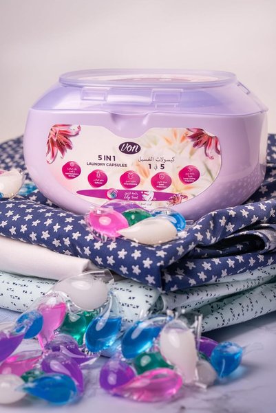 VON 5-in-1 Laundry Capsules Fabric Softener - Lily Scent Freshness (18 Capsules)