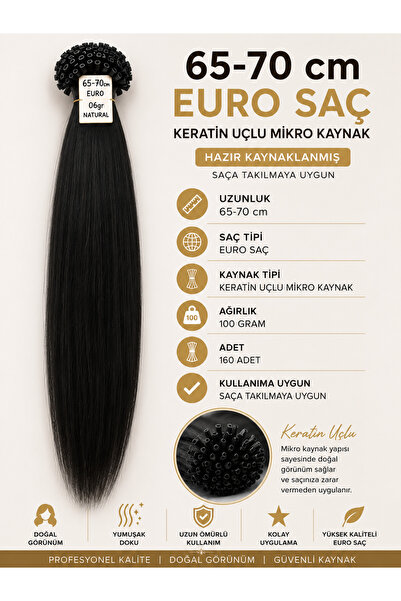 BERNİS YAĞCIOĞLU 65-70 CM 160 ADET 100 GRAM SAÇ MİKRO KERATİN UYGULAMAYA HAZI...