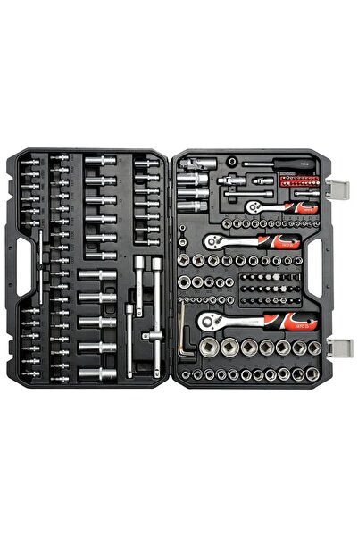 yato SET COMPLET CHEI DE TUBULARE 173el YT-38931 1/2" 1/4" 3/8" CU CARCASĂ