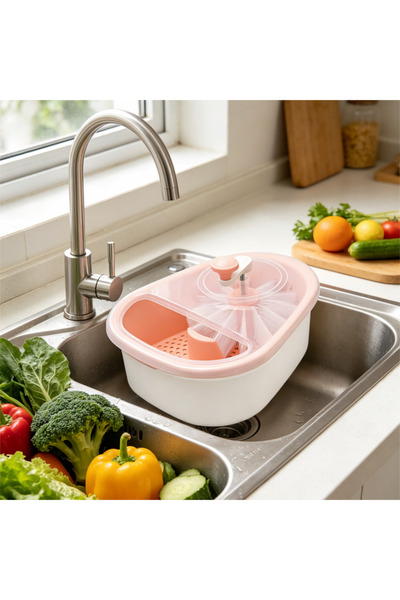 YuTai Hands-Free Fruit and Vegetable Washer/Dryer, Small Household Drain Basket