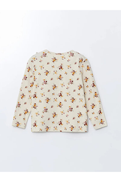 LC Waikiki Ecru Crew Neck Floral Girls' Blouse 2-Piece Set