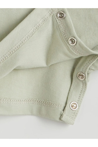 LC Waikiki Green Crew Neck Baby Boy Combed Cotton Jumpsuit