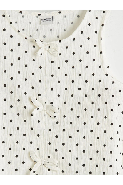 LC Waikiki Ecru Bow Detailed Girl's Undershirt