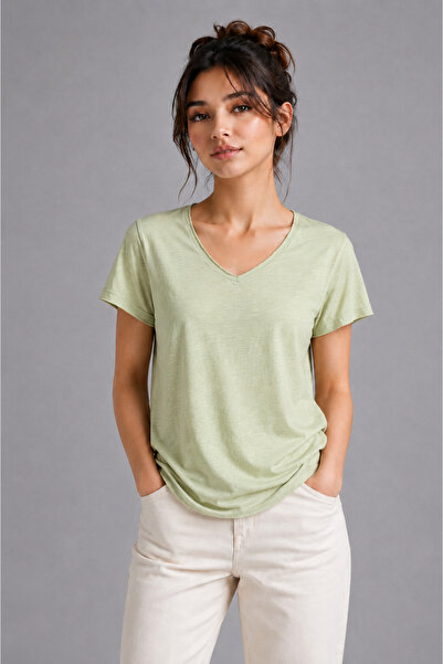 WE&ME Women's Basic Short Sleeve T-Shirt Soft Textured 100% Cotton Casual T-S...