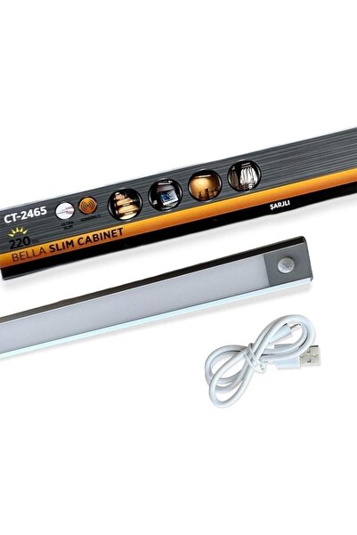 10 Watt Ledli Bella Cabinet Usb Şarjlı Sensörlü Armatür Ct-2464 Günışığı