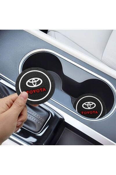 Home Toyota Logolu Silikon Bardaklık Altlığı 2’li Set Araç Içi Bardak Altlığı...