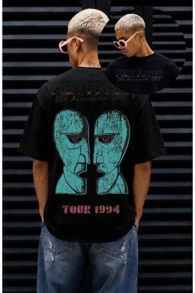 Fuddy Moda Unisex majica sa printom na leđima Pink Floyd turneje 1994, oversi...