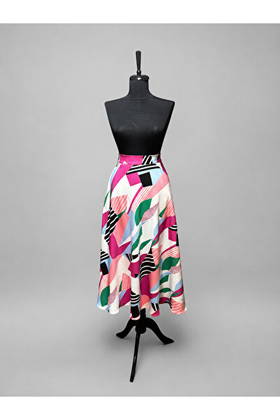 DANIELITE COUTURE Fustă Midi Graphic Bloom