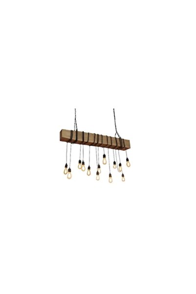 Cojom Candelabru Zamolxis, lemn rustic vintage, 15 becuri E27