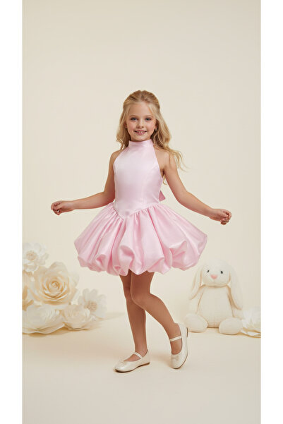 NAGİHANBİLGİN Pink Balloon Skirted Girl's Evening Dress