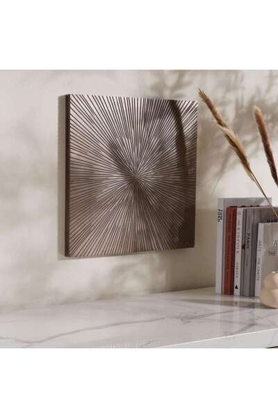 PAN HOME Setia Starburst Design Wood Wall Art 45x2.5x45cm - Silver