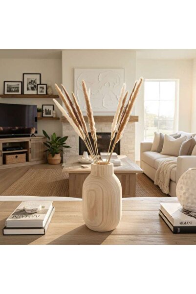 PAN HOME Natural Dried Small Pampas 60cm - Brown And Ivory