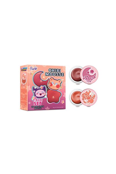 RUDE cosmetics Duo set 2 in 1 Blush & lip balm mousse type Chibi Mousse, shad...