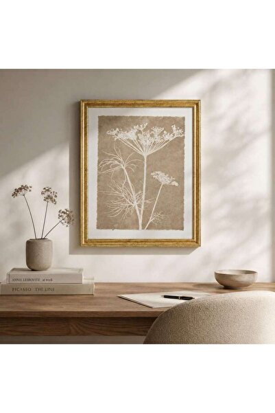 PAN HOME Cloverin Fine Paper Printed Framed Wall Art 45x55cm - Gold