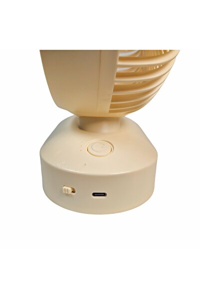 Naimeed Company Ventilator, cu baterie, Naimeed D5850, USB, Crem, 197x255x78mm