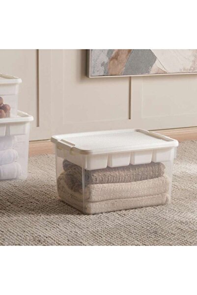 PAN HOME Building Blocks Storage Box With Tray Compartment 45.5x33.5x27 Cm-white