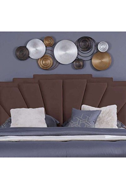 PAN HOME Uranus Headboard Velvet Brown L-180 : H-125 Cm