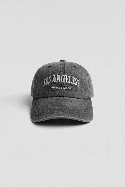 ablukaonline Unisex Los Angeles Vintage Embroidered Hat Anthracite