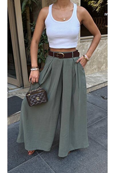 R-Style Tencel Belted Trousers
