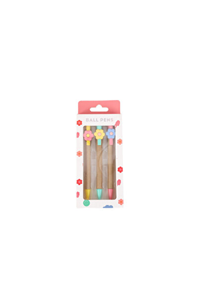 Midi Flower Decorated Dry Erase Marker Set - 3 Pieces