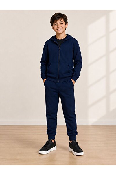 Kids Club Men's Cocuk Esofman Suit with Zipper Detail