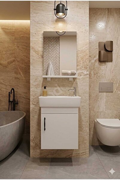 ELONE BATHROOM ACCESSORIES 50 cm Banyo Dolabı Takımı Alt Üst (50x25)