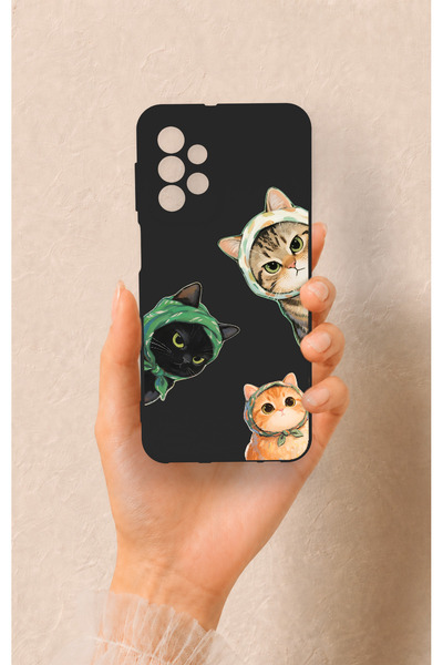 Vip Case Samsung A23 Uyumlu Kedi Ekibi Desenli Silikon Kılıf
