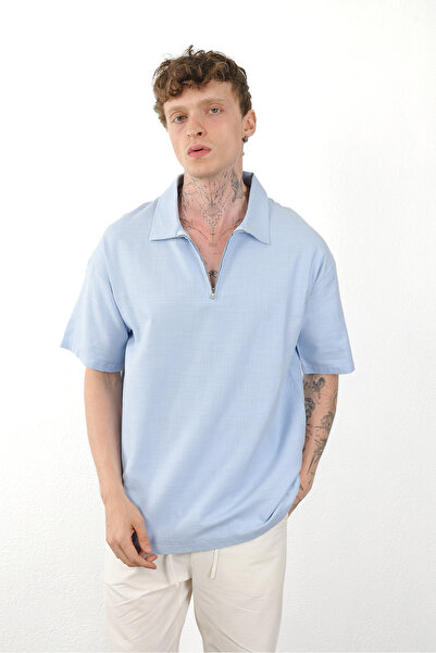 NOHOW Linen Look 100% Cotton Comfortable Fit Drop Shoulder Zipper Closure Men...