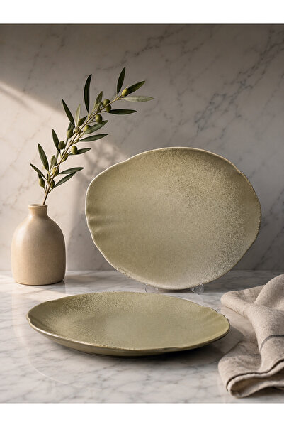 Choice 2'li Sahara Tone Oval Tabak 36 cm kahvaltı, peynir, şarküteri, meze, e...