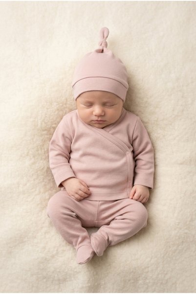 Kuarks Newborn Baby Organic Cotton Swaddle Hospital Release 3-Piece Set Premium Set with Gloves and Hat