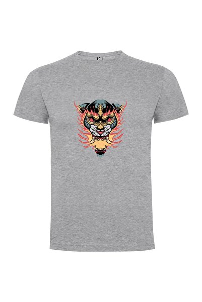 iLovePrints Flaming Tiger Demon Ink Tshirt