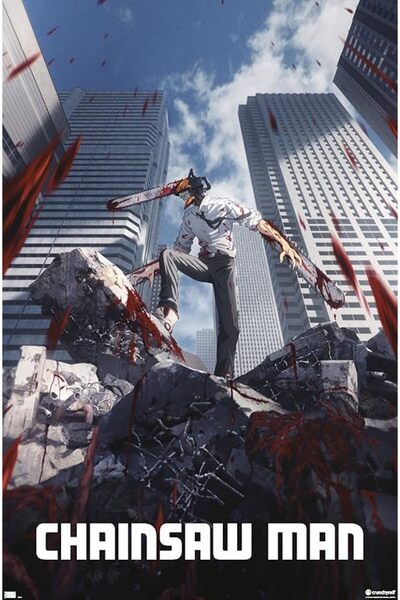 ESSESORIES Chainsaw Man Anime Poster Wall Art Room Decor Self Adhesive