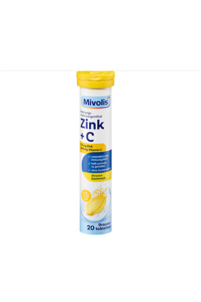 mivolis Alman Kalitesi Dm Çözünebilir Çinko + C Vitamini Tabletleri, 20 adet