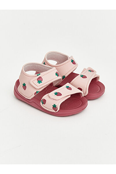 LC Waikiki Rmz Gi̇yi̇m Farkiyla Strawberry Embroidered Girls' Sandals