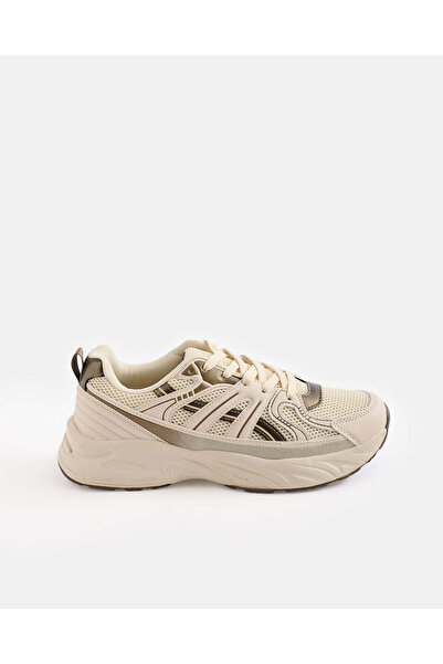 REDTAG Women Beige Textured Low Top Sneakers