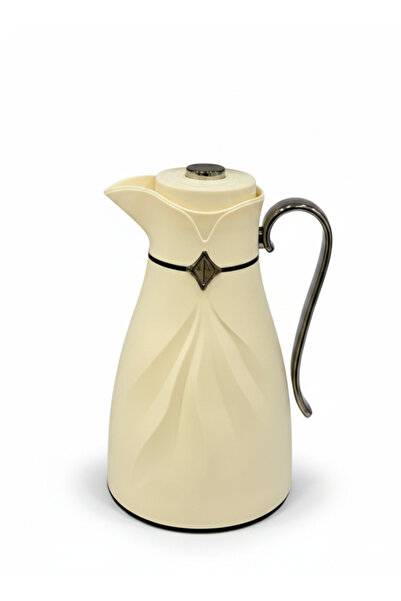 Urbanza Elegant Cream Ivory Vacuum Carafe with Dark Silver Accents – Insulate...