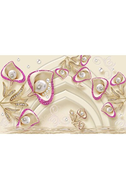 Persona Tablou Canvas, Flori Elegante Cu Perle Si Cristale- 100 X 70 cm